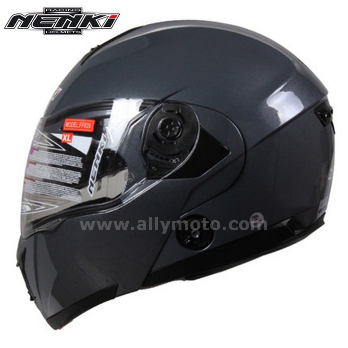 129 Nenki Full Face Helmet Men Women Street Motorbike Racing Modular Flip Up Dual Visor Sun Shield Lens@5